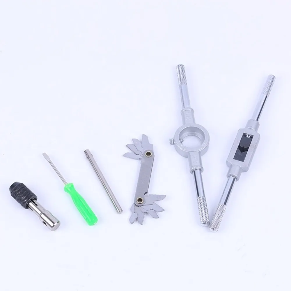 

40 шт. прочный метрический набор метчиков и штампов M3-M12, ручные инструменты из легированной стали, набор инструментов для нарезания резьбы по металлу