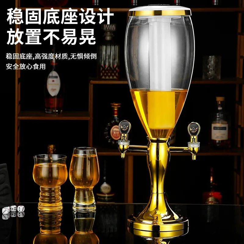 Kreative 3L Qingdao Bierkanone mit Zapfhahn, 5L bruchsicherer Getränkebehälter für Cola und Saft, Bier-Eimer