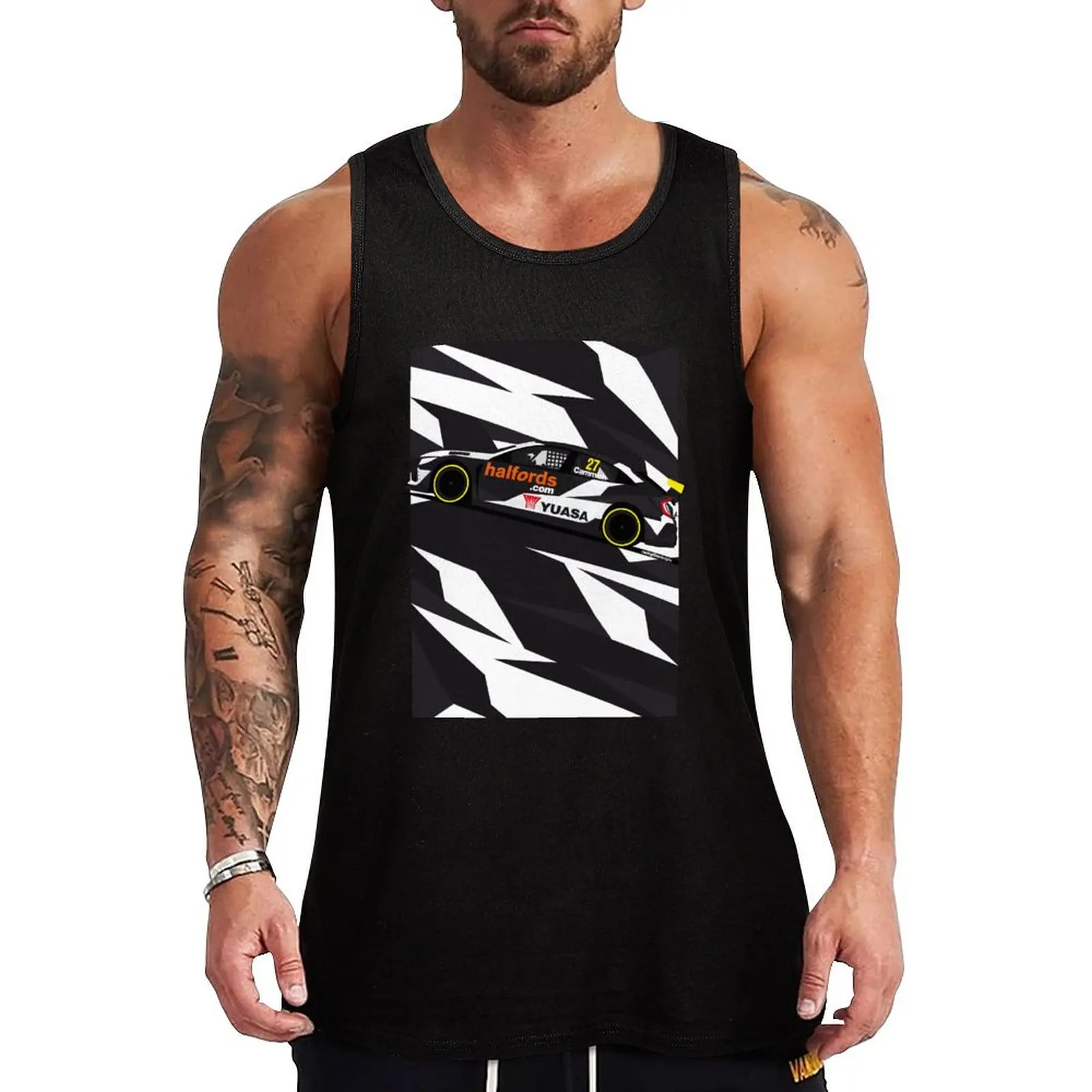 Halfords Yuasa Dan Cammish 2020 Camiseta sem mangas de secagem rápida, camiseta esportiva atlética sem mangas