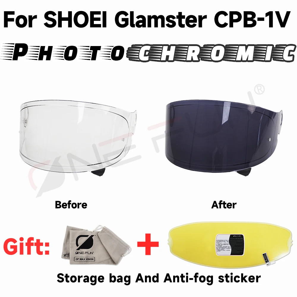 

Photochromic Helmet visor Replacement for SHOEI Glamster CPB-1V Scratch-resistant,Uv-Protected,Quick installation