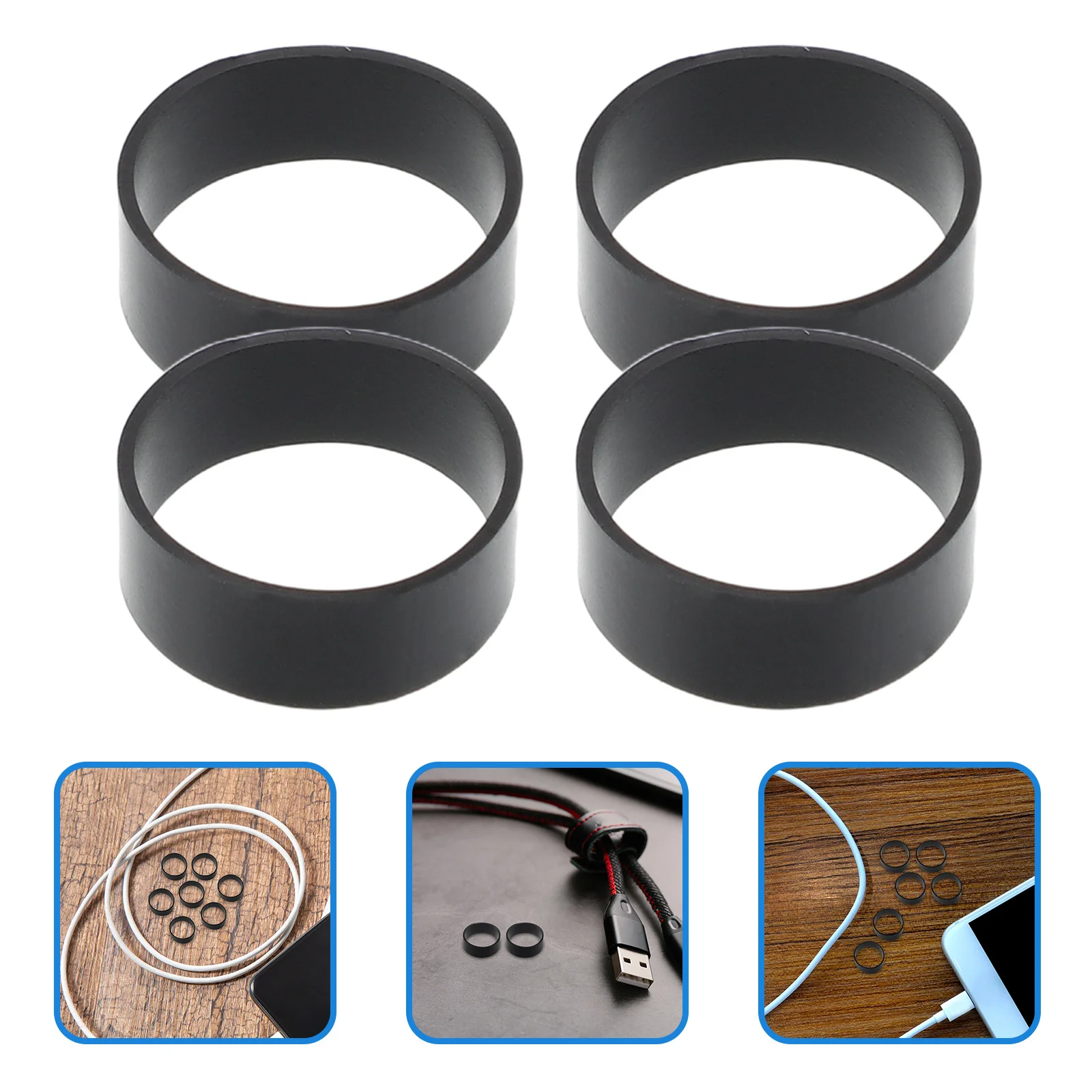 

500pcs Silicone Cable Ties Elastic Reusable Rubber Bands For Wire Management Home Office Backpack Organization Cord Ties