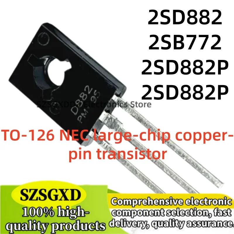 50-100piezas 100% nuevo high-quality D882 2SD882 2SD882P TO126 B772P 2SB772P 2SB772 D882 B772 TO-126 In Stock