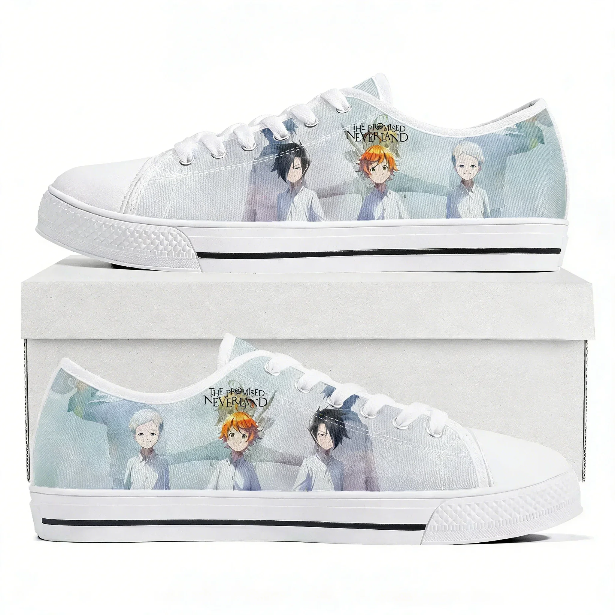 

The Promised Neverland Emma Low Top Sneakers Womens Mens High Quality Canvas Sneaker Couple Manga Custom Made Shoes