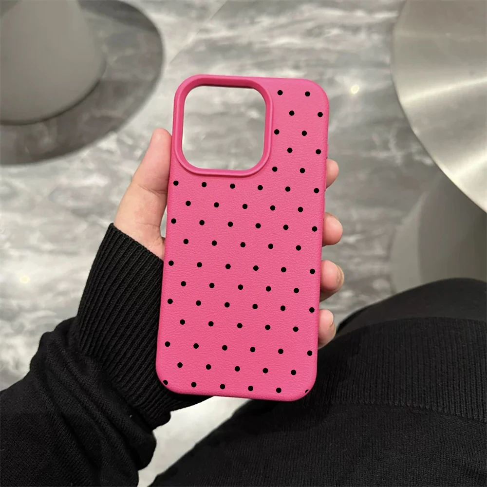 Lichee-Muster Silikon-Handyhülle für iPhone 13, iPhone 15, 17, 14, 11, 12, 16 Pro Max, 17 Air, XS, XR, einfache INS Polka Dot Hülle – Detail 7