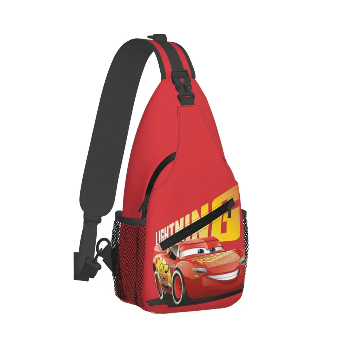 Custom Lighting McQueen Shoulder Backpack Women Men Casual Shoulder Chest Bags for For Traveling Hiking Cars Sling Bag