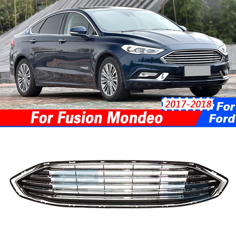 Front Bumper Center Upper Main Grill Grille For Ford Fusion Mondeo 2017-2018 Grill Hood Cover Exterior Accessories