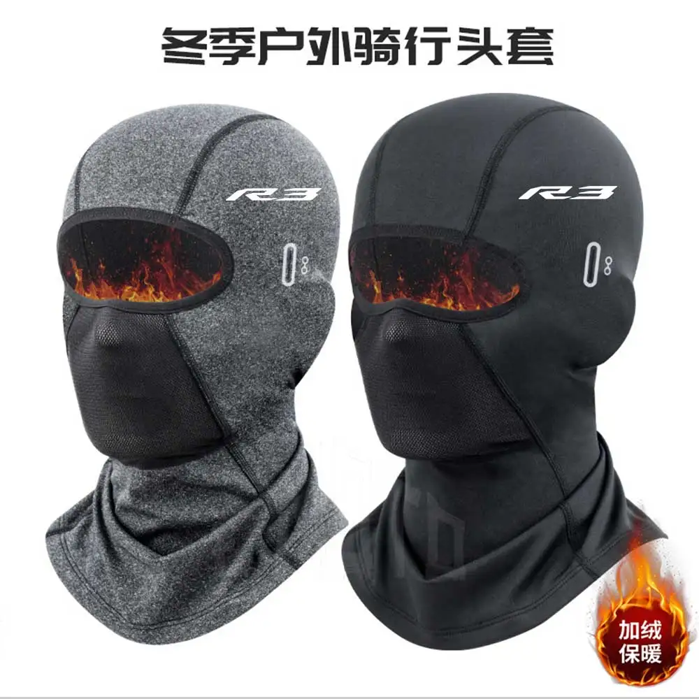 Topi Bersepeda Topi Balaclava Tebal Pria Wanita Syal Leher Uniseks Luar Ruangan Tahan Angin Masker Wajah Bertudung Topi Beanie untuk Yamaha R3