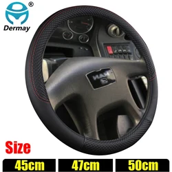 DERMAY Size 45cm 47cm 50cm Car Steering Wheel Cover Faux Leather for Car Bus Truck Boat Scania Steering Wheel Factory Sale