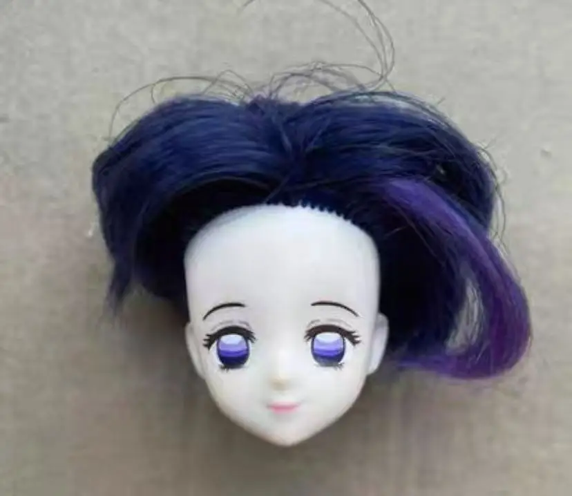

short long hair doll heads licca colorful hair girls boys doll head