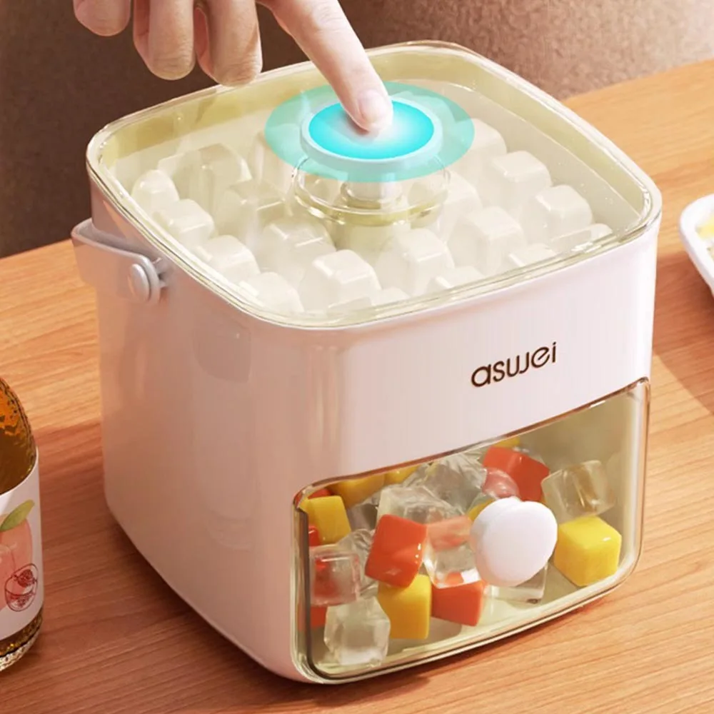 48 شبكة قالب مكعبات ثلج متعدد الوظائف صانع ثلج ذو سعة كبيرة مع بلمسة واحدة لإطلاق صندوق الثلج المحمول بسهولة