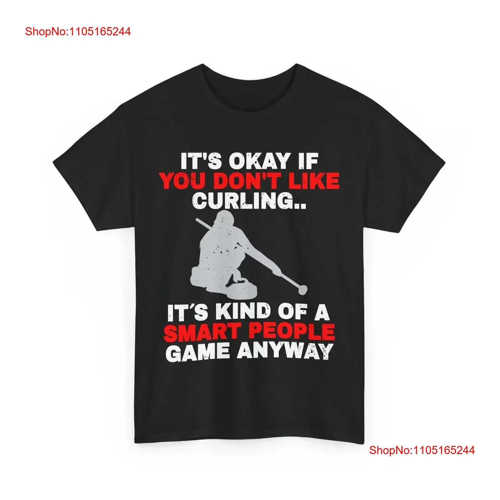 Curler T Shirt It's Kind Of A Smart People Game Curling Stone Lovers vintage Washed graphic Slightly Versatile Casual