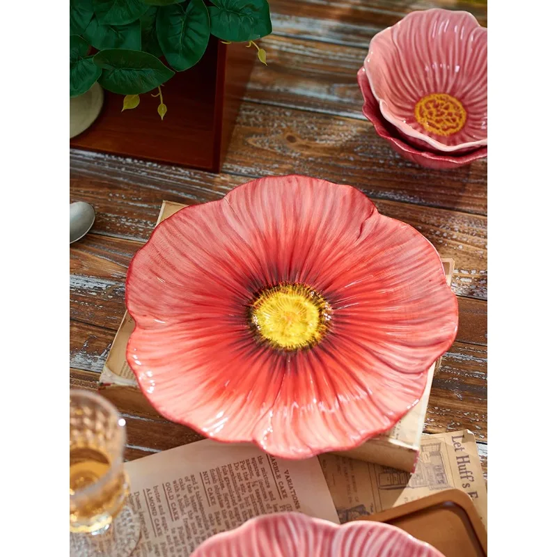 

Flower Vegetable Plate A High End and Beautiful Dining Plate for Home Use Exquisite Cake and Dessert Plate