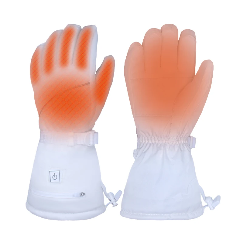 White Heating Gloves Full Finger usb rechargeable heated gloves Electric Battery Motor Motorcycle heated gloves