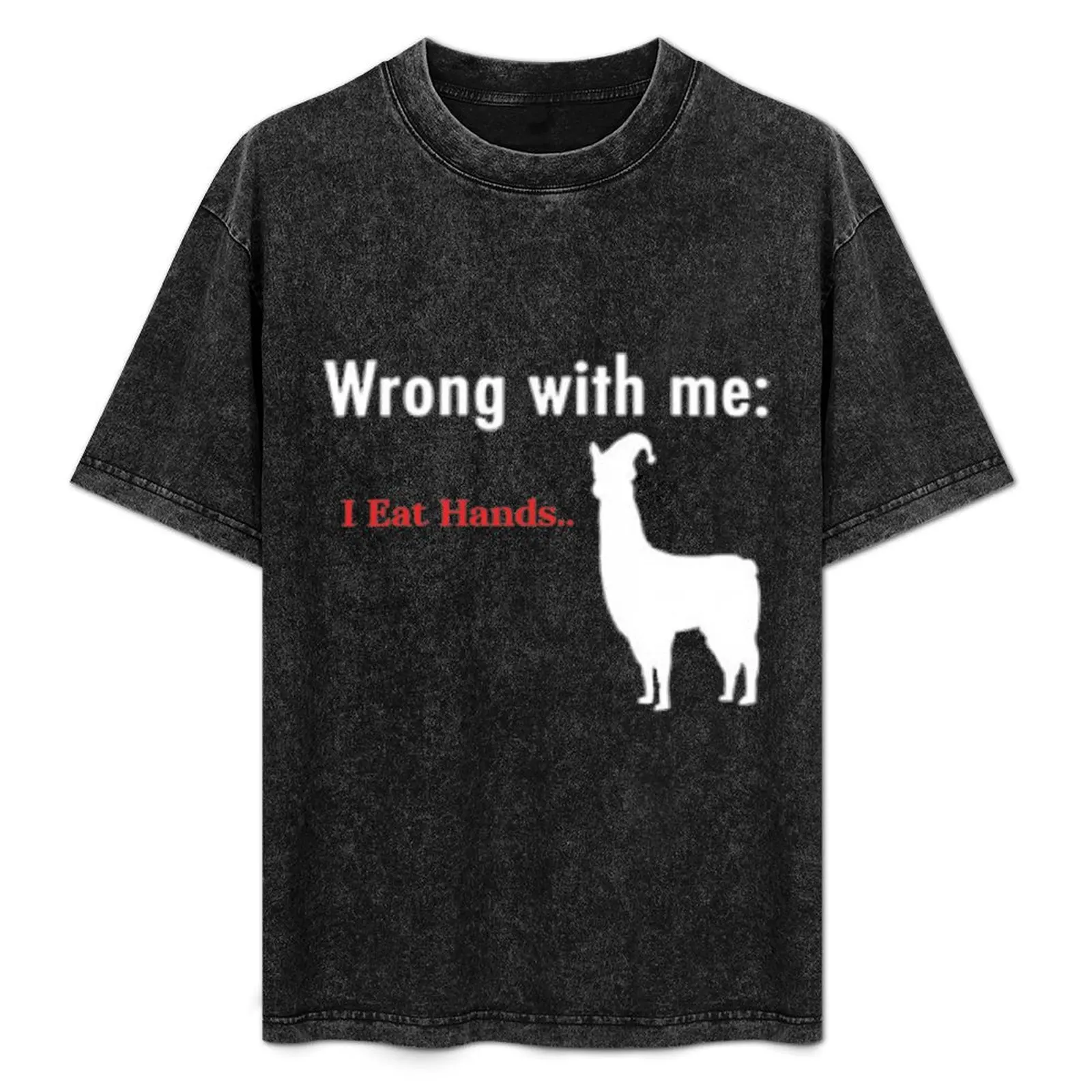 

Llamas With Hats - I Eat Hands T-Shirt hippie clothes summer tops Blouse mens vintage t shirts