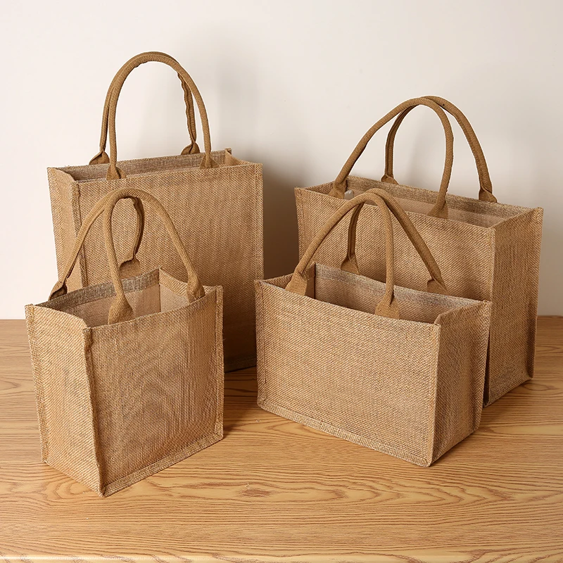

Jute handbag, large-capacity waterproof shopping bag, tote bag, travel storage bag