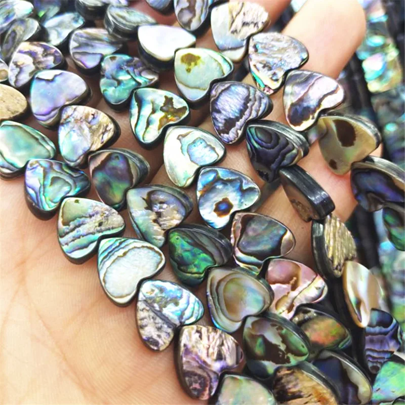 1String Natural Abalone Shell Strings Salwater Pearl Beads Heart Shape 10MM 12MM 14MM FOR DIY Jewelry Accessories Free Shippings