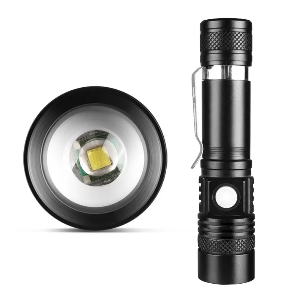 

Powerful LED Flashlight Rechargeable Strong Light Portable T6 Alloy USB Charging Telescopic Zoom Long-Distance Flashlights