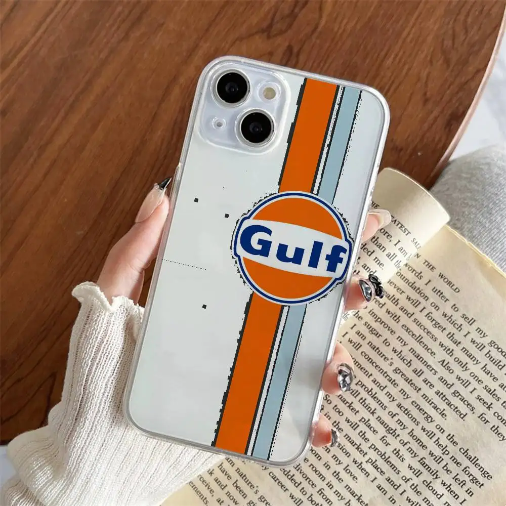 Etui na telefon Epc Car Racing Gulf iPhone 17 16 15 14 13 12 11 Pro Max 13 12, odporne na wstrząsy, miękkie, przezroczyste etui Coque — zdjęcie produktu 2