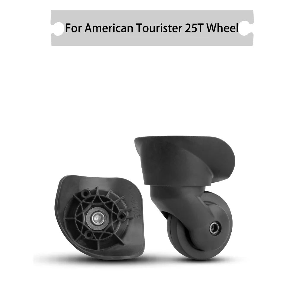 For American Tourister 25T Universal Wheel Black Replacement Suitcase Rotating Silent Smooth Shock Absorbing Accessories Wheels