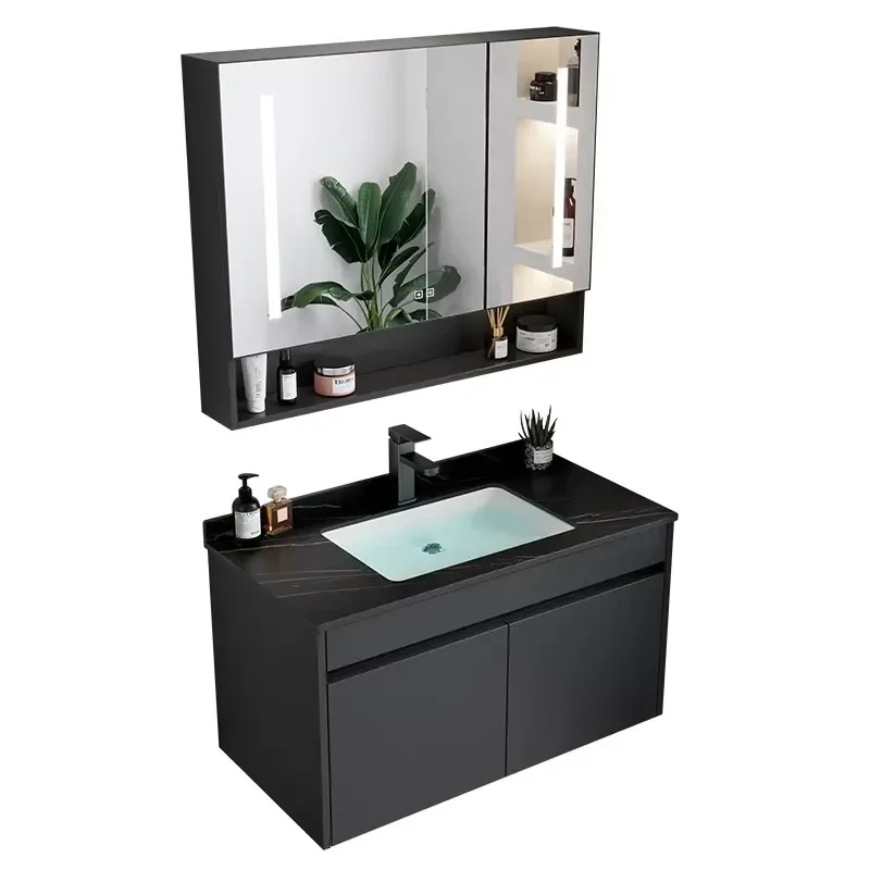 STLF Custom Luxury Top End Made Mirror Small Aluminum Wall Mounted Modern Bathroom Cabinet Vanity