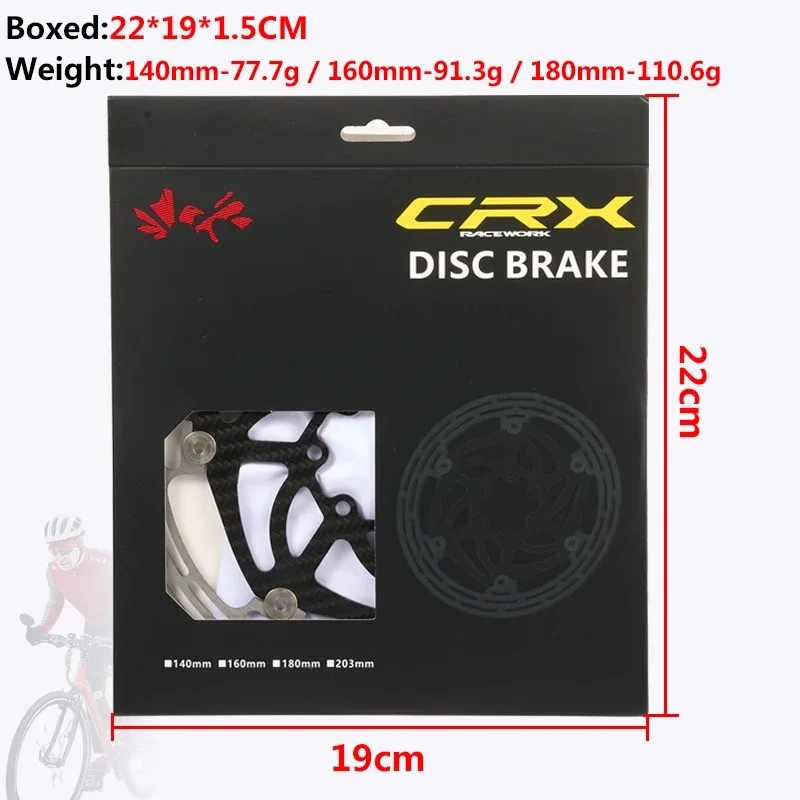 RACEWORK bicycle disc brake disc carbon fiber ultra light 6-bolt floating brake disc 140mm 160mm 180mm brake disc