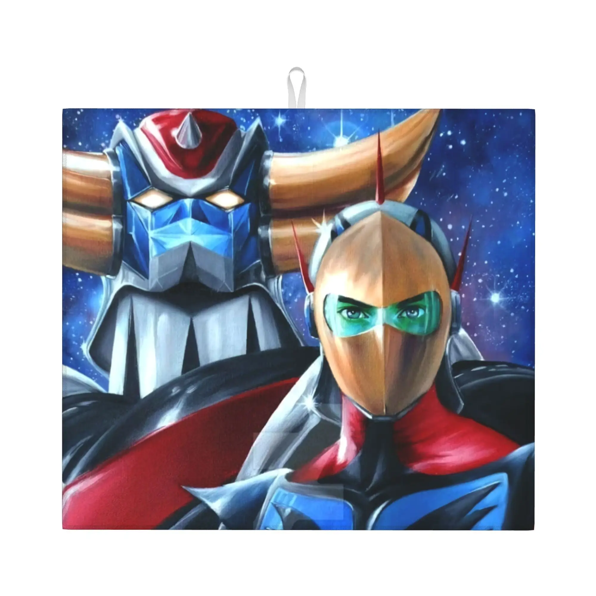 Drying Mat For Kitchen Goldorak Grendizer Actarus Barware Tableware Reusable UFO Robot Goldrake Washable Kitchen Sink Drying Pad