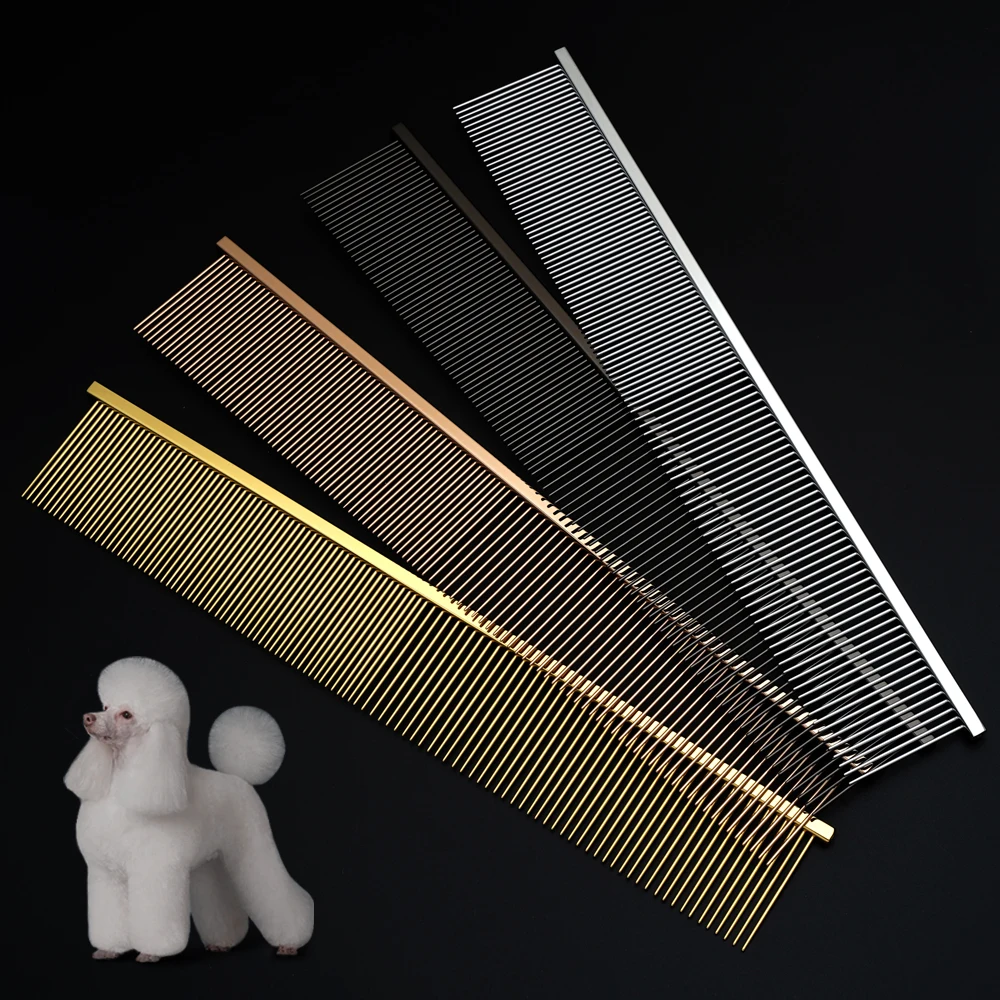 Pet Beauty Piano Comb Competition Special Teddy VIP Pulling Hair Knot Comb Picking Dog Hair Styling Copper Handle Straight Comb