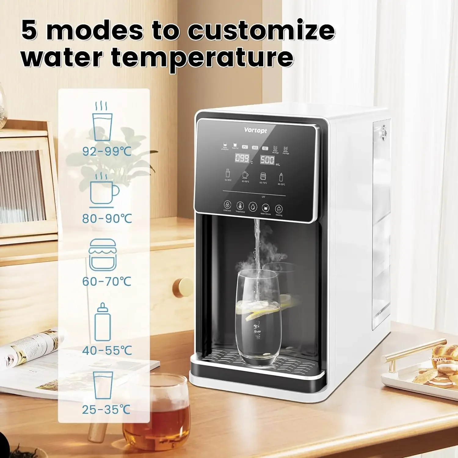 Commercial Automatic Desktop Water Dispenser Portable RO Hot & Cold Mini Drinking Unit