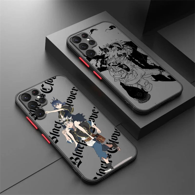 

Black Clover Anime Fashion Frosted Translucent For Samsung A53 A52 A33 A32 A51 A71 A21S A13 A73 A50 A22 A12 5G Back Phone Case