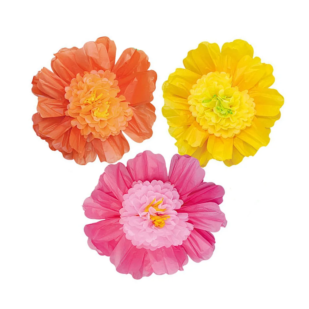 Brand New Paper Flowers Fake Flowers Durable Excellent Service Life Nursery Lanterns Orange Paper Paper Flower