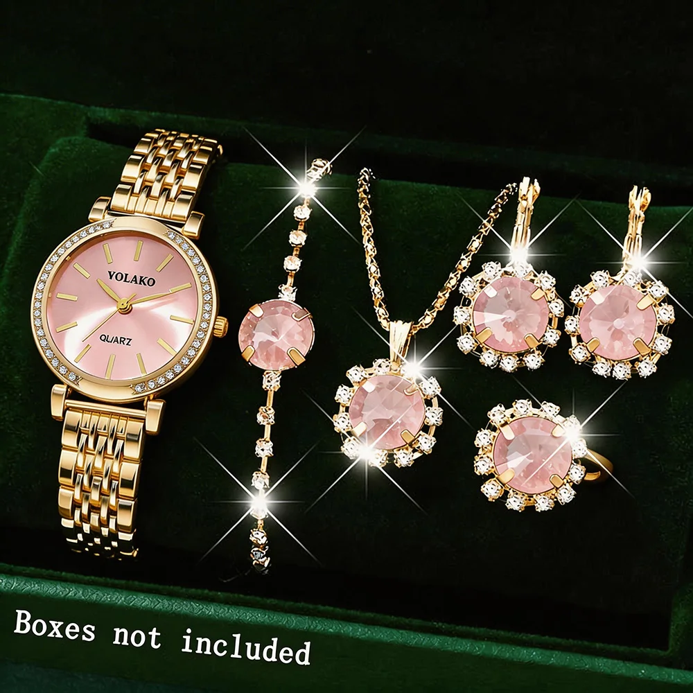 6Pc New Women's Quartz Watch - Gift And Exquisite Combination - Suitable For All Holiday Occasions
