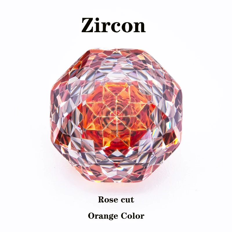 Cubic Zirconia Rose Cut Orange Color Charms Gemstone Bead Diy Advanced Jewelry Rings Earrings Making Factory Wholesale Price