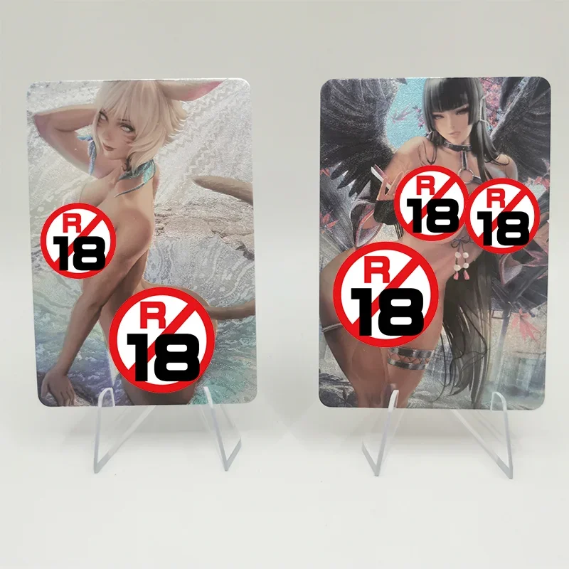 9 unids/set de tarjetas de Chica de Anime Sexy Hinata Tifa Lockhart Nyotengu, tarjetas de juego de colección, juguetes de regalo de cumpleaños y Navidad