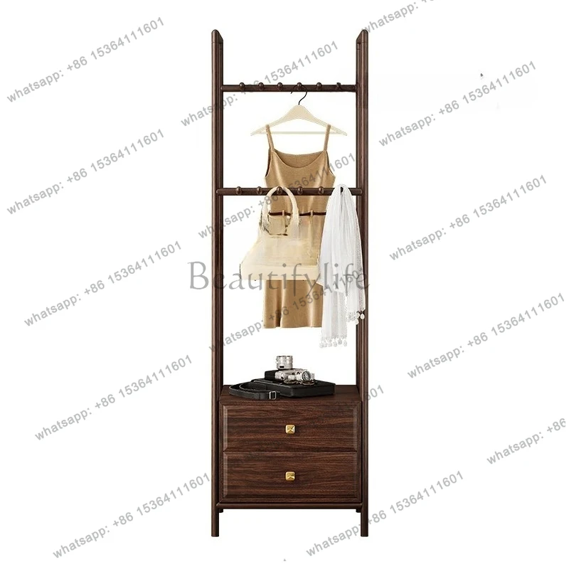 

High-end new Chinese-style ebony coat rack, all solid wood, modern simple Chinese light luxury bedroom