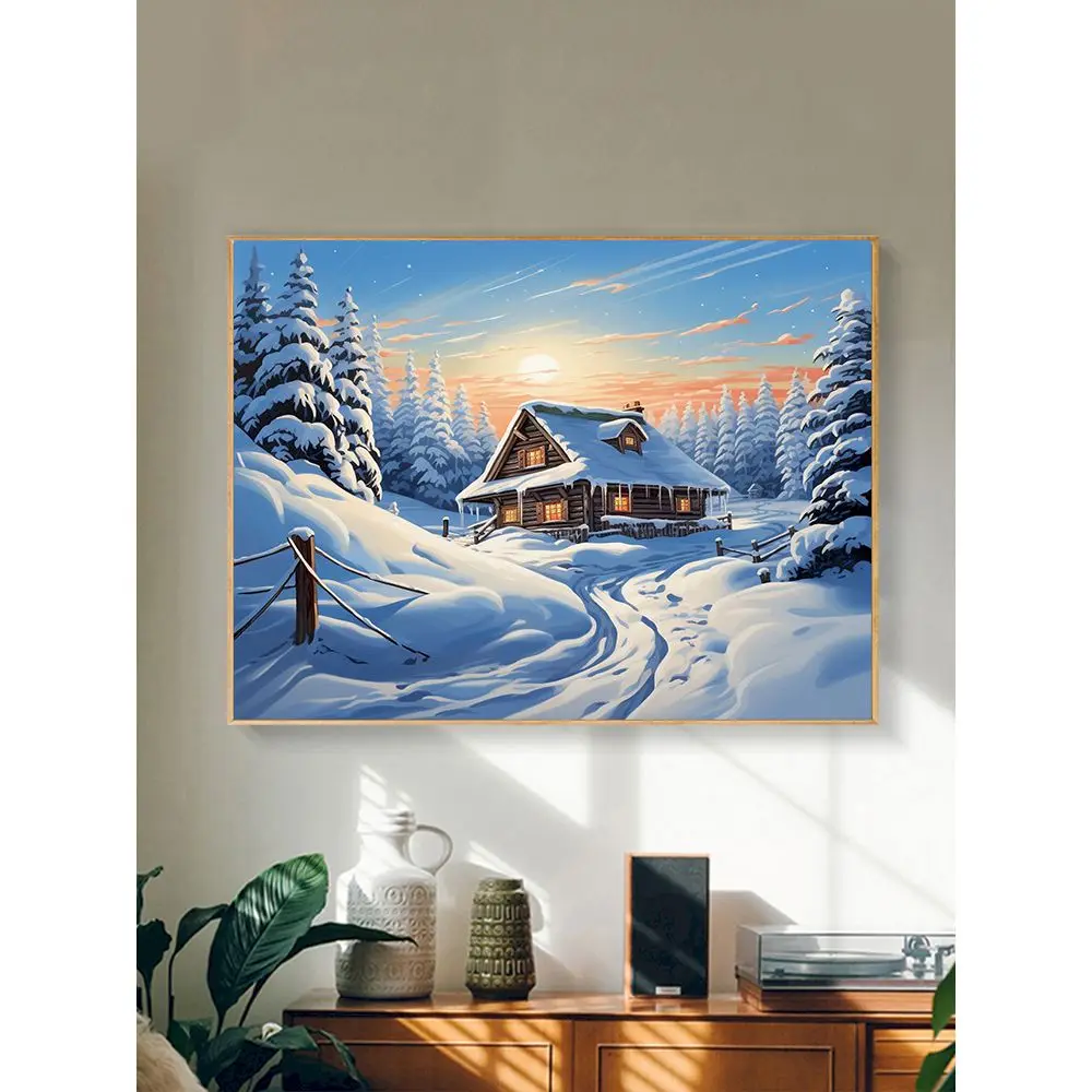 GATYZTORY pittura con i numeri fai da te inverno neve scena stanza Wall Art pittura ad olio senza cornice per adulti decorazione della casa regalo