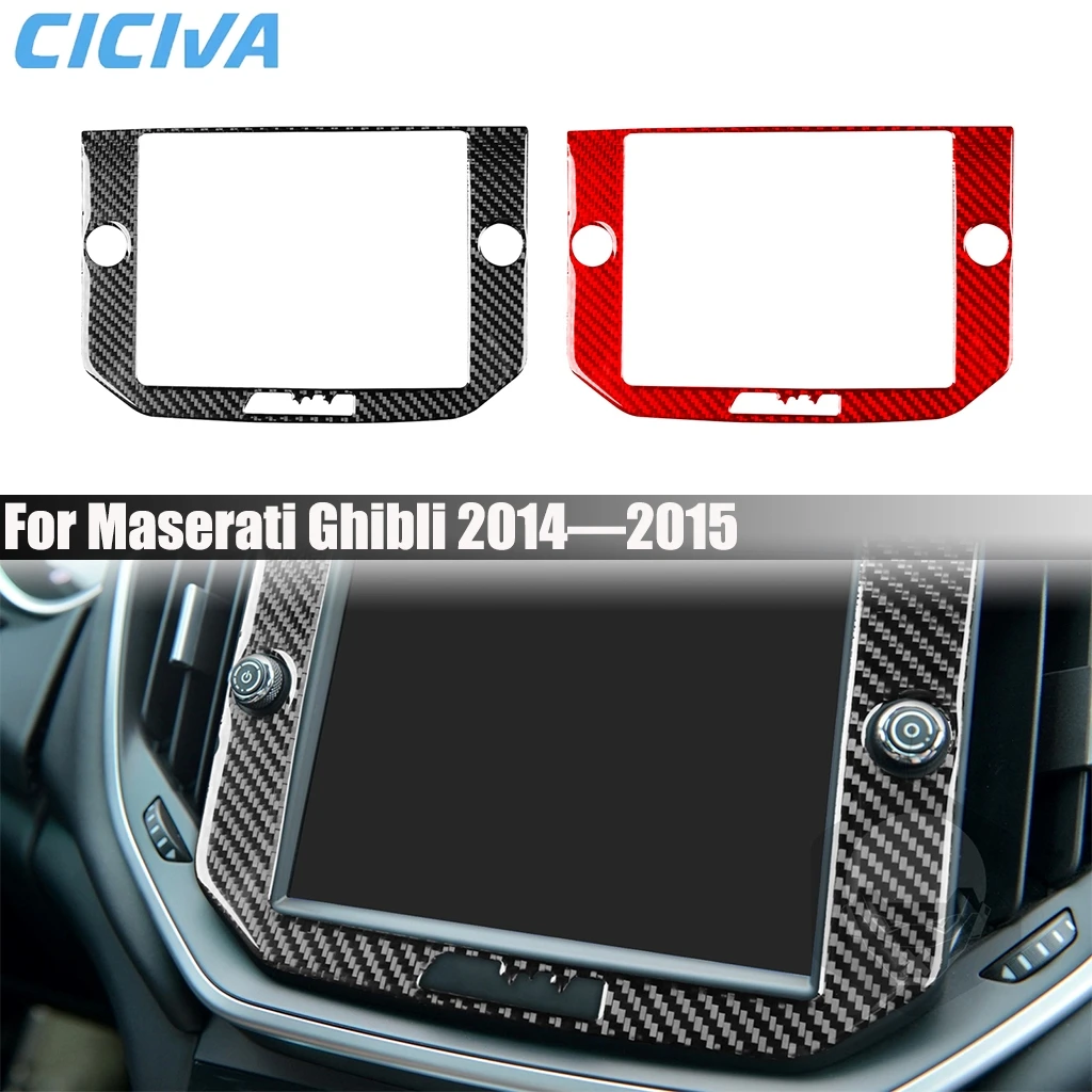 

Carbon Fiber Car Accessories Center Console Navigation Decorative Cover Sticker Interior Trim For Maserati Ghibli 2014-2015