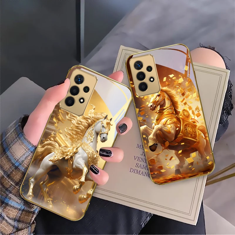 

A standing little steed For Samsung A16 A15 A14 A13 A12 A26 A25 A23 A22 A21s A36 A35 A34 A33 A32 A31 A52 A73 72 glass phone case