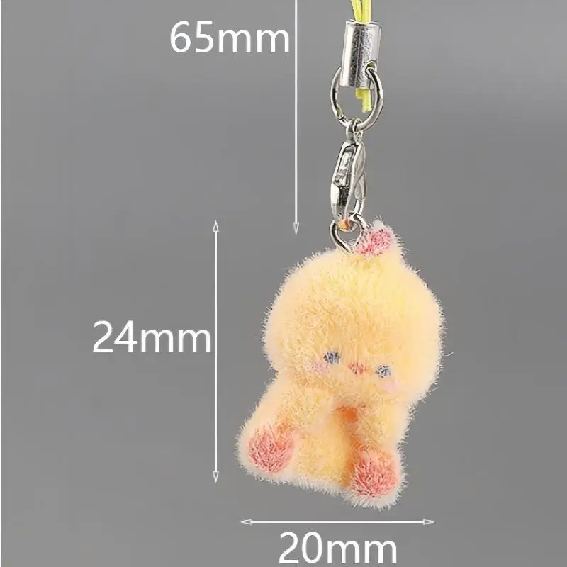 Cute Flocked Zodiac Animal Keychain Durable Soft Pendant for Women Purse Phone Lanyard Home Decor Special Gift