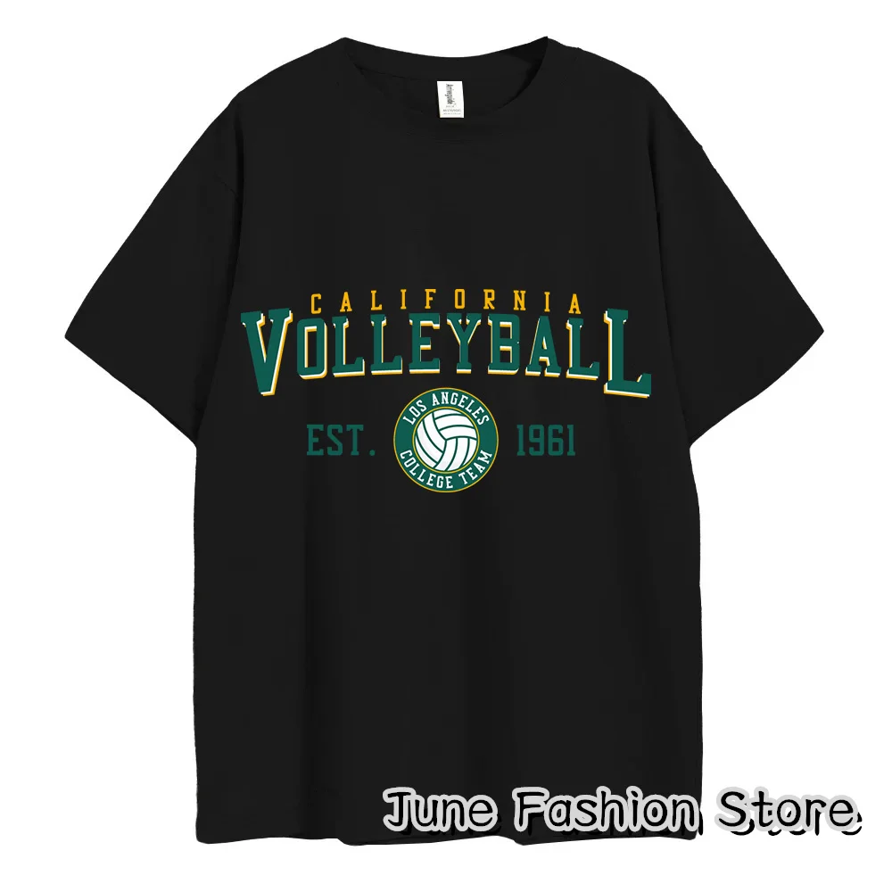 Summer Women CALIFORNIA Volleyball T-Shirt Fashion Trend Short Sleeve Clothing Female Vintage Tops Tees Men Casual Streetwear