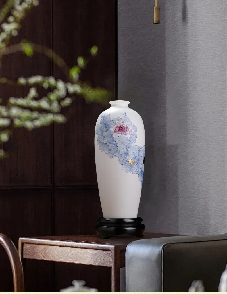 National color and natural fragrance ceramic hand-painted vase ornament living room bogu rack ornament