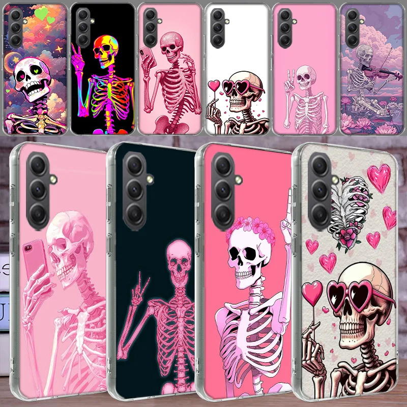 A Funny Skeleton Skull Phone Case for Samsung A16 A26 A36 A56 A17 A37 A57 A07 A06 A02S A03 A04S A05S Galaxy Note 20 10 A50S A71