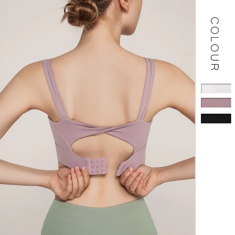 حمالة صدر رياضية أوروبية وأمريكية للنساء، مقاومة للصدمات، نمط سترة يوجا جميل للظهر، رفيعة مجمعة عالية القوة #1