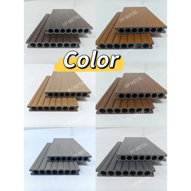 custom.DF Popular Wood Plastic Composite Garden Fence Panel Aluminum Post Outdoor Decoration Privacy Slat Wall WPC Fence - view 6