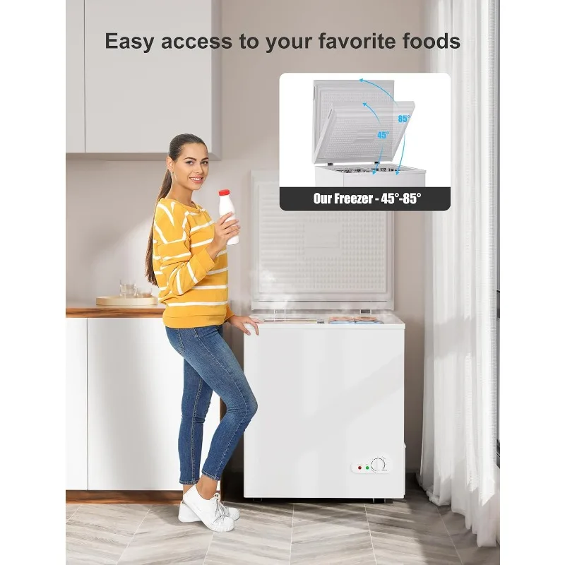 Congelatore a pozzetto Bodacious da 3,5 cuft: mini congelatore compatto, silenzioso, ad alta efficienza energetica con cestelli rimovibili per appartamenti