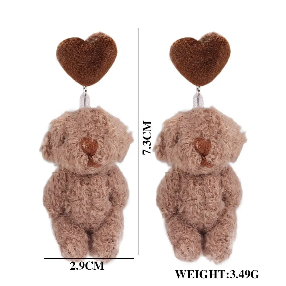 Cute Vintage Jewelry Teddy Bear Plush Valentine's Day Gifts Pendant Fashion  Accessories Jewelry Stud Earrings Drop Earrings