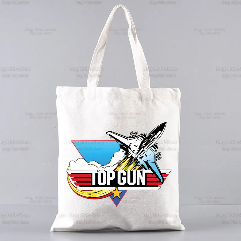 Top Gun Fighter Maverick Gans Unisex Handtaschen benutzer definierte Leinwand Einkaufstasche drucken täglichen Gebrauch wieder verwendbare Reise lässig Einkaufstasche