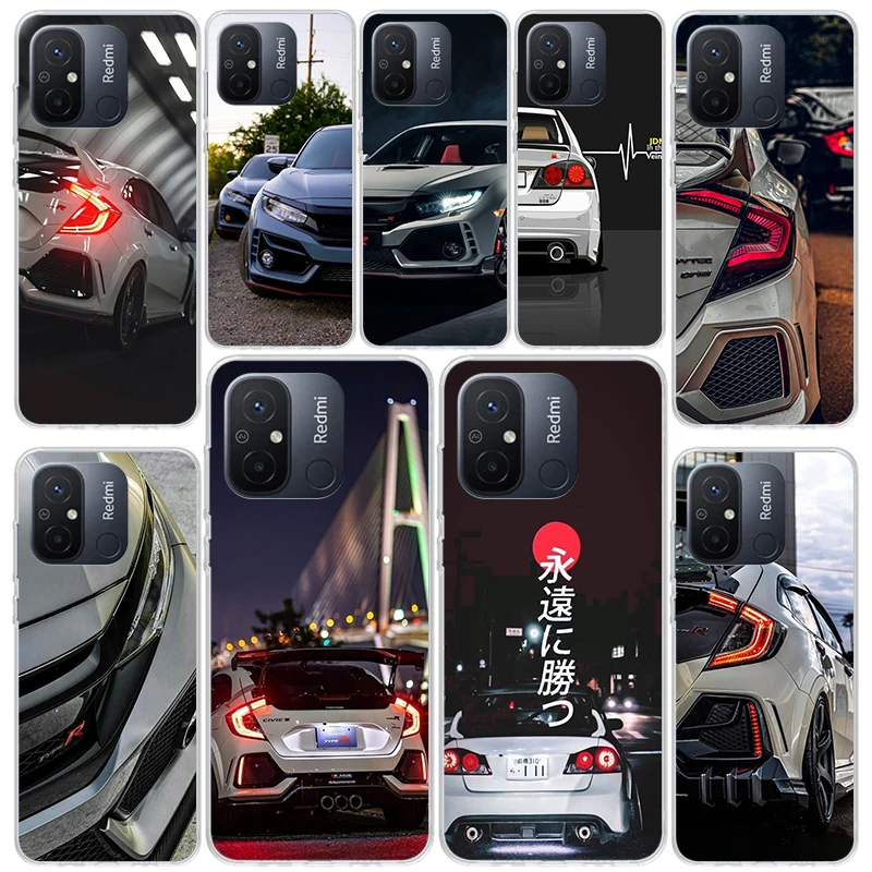 JDM Type R Civic Sport Car Soft Silicone Phone Case For Xiaomi Redmi 12 12C 9 9A 9C 9T 10 10A 10C 8 8A 7 7A 6A 6 Pro S2 K20 K40