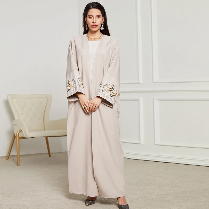Musulmano Ramadan Eid ricamo Casual aperto Abaya donne Jalabiyat golfo manica lunga Islam Ramadan abbigliamento marocchino caftano Robes