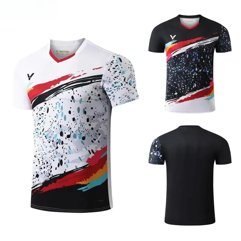 

2025 New For Victory Badminton Tennis Clothing Sports Short-sleeved T-shirt Comfortable Breathable Sweat-absorbent Cool Top