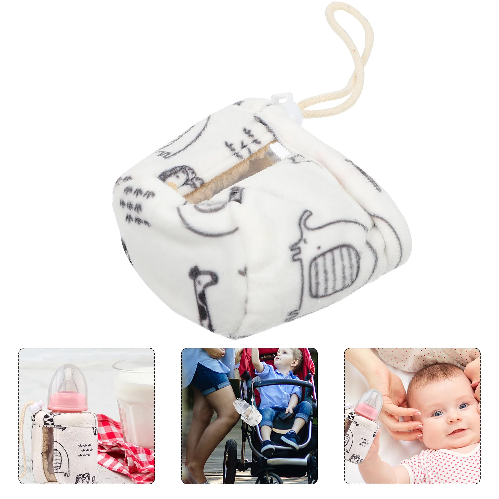 Bottle Holder Bag Baby Anti Drop Cover Toddler Travel Water Milk Portable Sleeve Sherpa Cotton Nursing